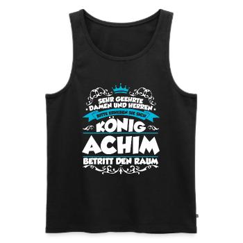 Achim Name Design - Männer Premium Bio Tank Top - Schwarz - Vorne - Michal (187cm)