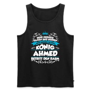 Ahmed Name Design - Männer Premium Bio Tank Top - Schwarz - Vorne - Michal (187cm)