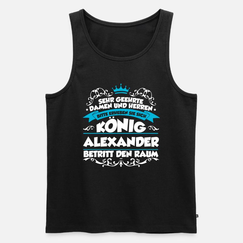 Alexander Name Design - Männer Premium Bio Tank Top - Schwarz