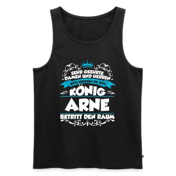 Arne Name Design - Männer Premium Bio Tank Top - Schwarz - Vorne - Michal (187cm)