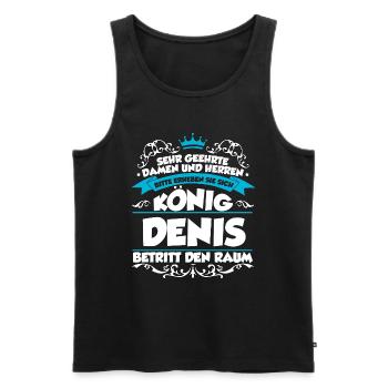 Denis Name Design - Männer Premium Bio Tank Top - Schwarz - Vorne - AI Model Male 178 light (178cm)