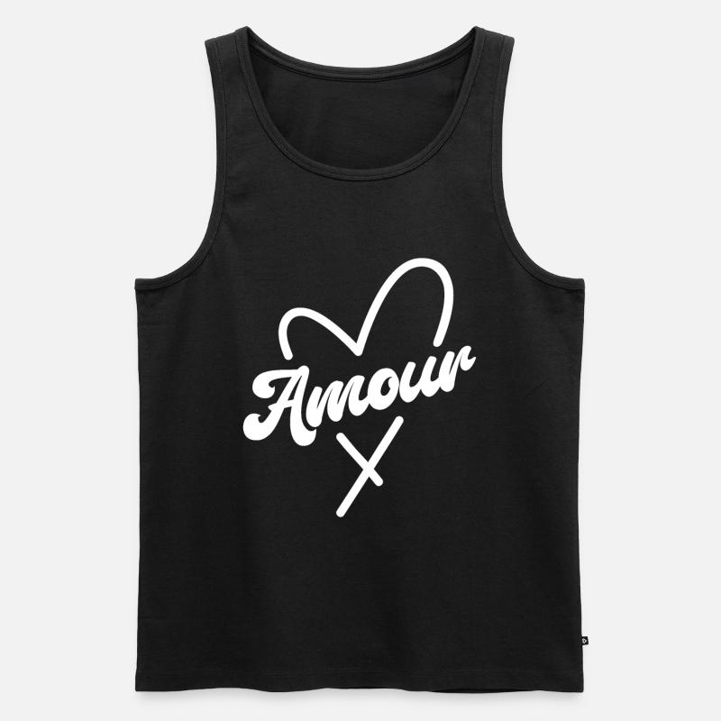 Amour - Männer Premium Bio Tank Top - Schwarz