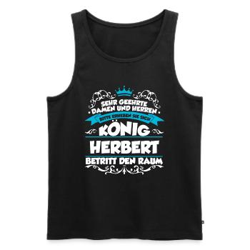Herbert Name Design - Männer Premium Bio Tank Top - Schwarz - Vorne - AI Model Male 178 light (178cm)