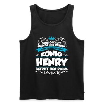 Henry Name Design - Männer Premium Bio Tank Top - Schwarz - Vorne - Michal (187cm)