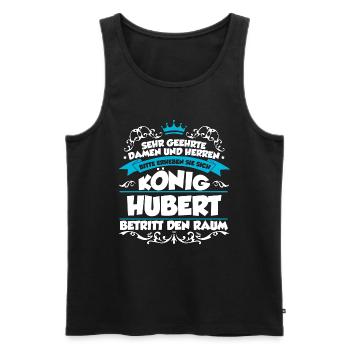 Hubert Name Design - Männer Premium Bio Tank Top - Schwarz - Vorne - AI Model Male 178 light (178cm)