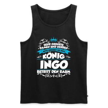 Ingo Name Design - Männer Premium Bio Tank Top - Schwarz - Vorne - AI Model Male 178 light (178cm)