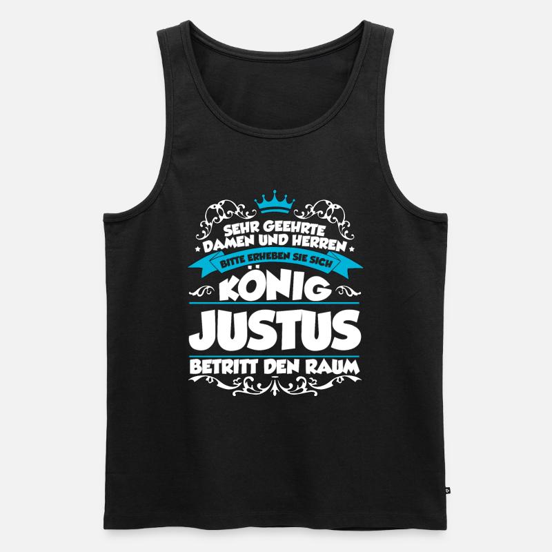 Justus Name Design - Männer Premium Bio Tank Top - Schwarz