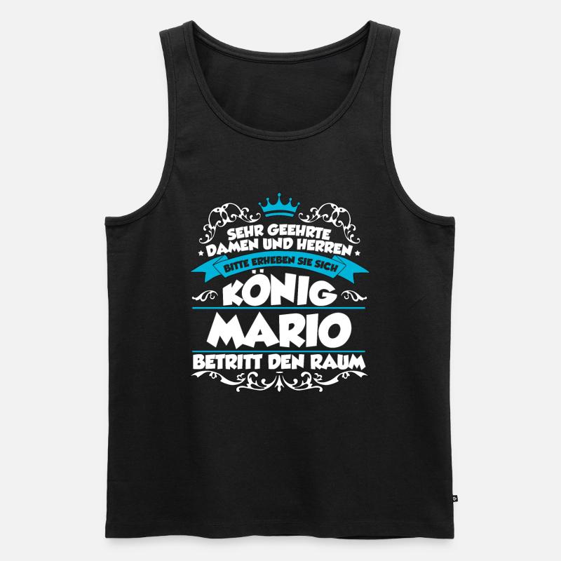 Mario Name Design - Männer Premium Bio Tank Top - Schwarz