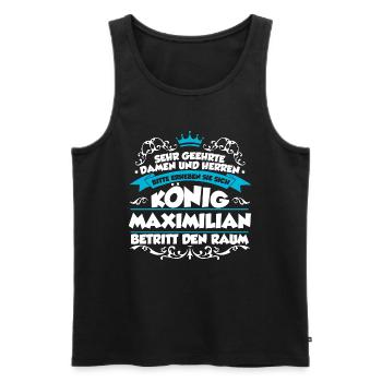 Maximilian Name Design - Männer Premium Bio Tank Top - Schwarz - Vorne - AI Model Male 178 light (178cm)