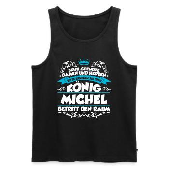 Michel Name Design - Männer Premium Bio Tank Top - Schwarz - Vorne - AI Model Male 178 light (178cm)