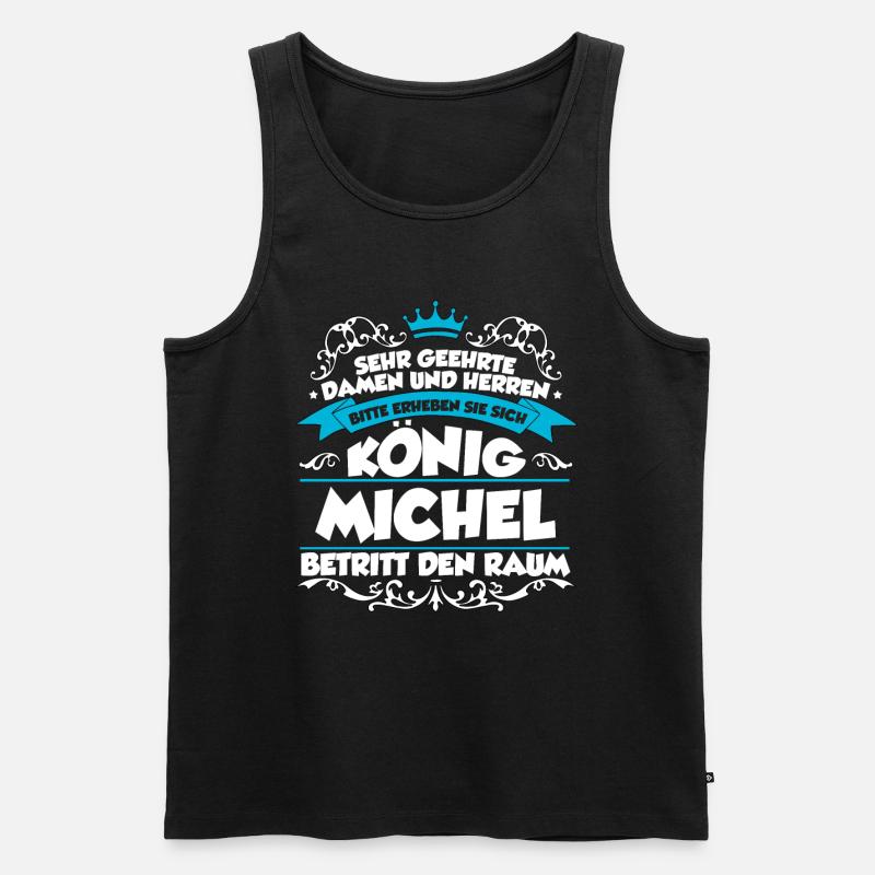 Michel Name Design - Männer Premium Bio Tank Top - Schwarz