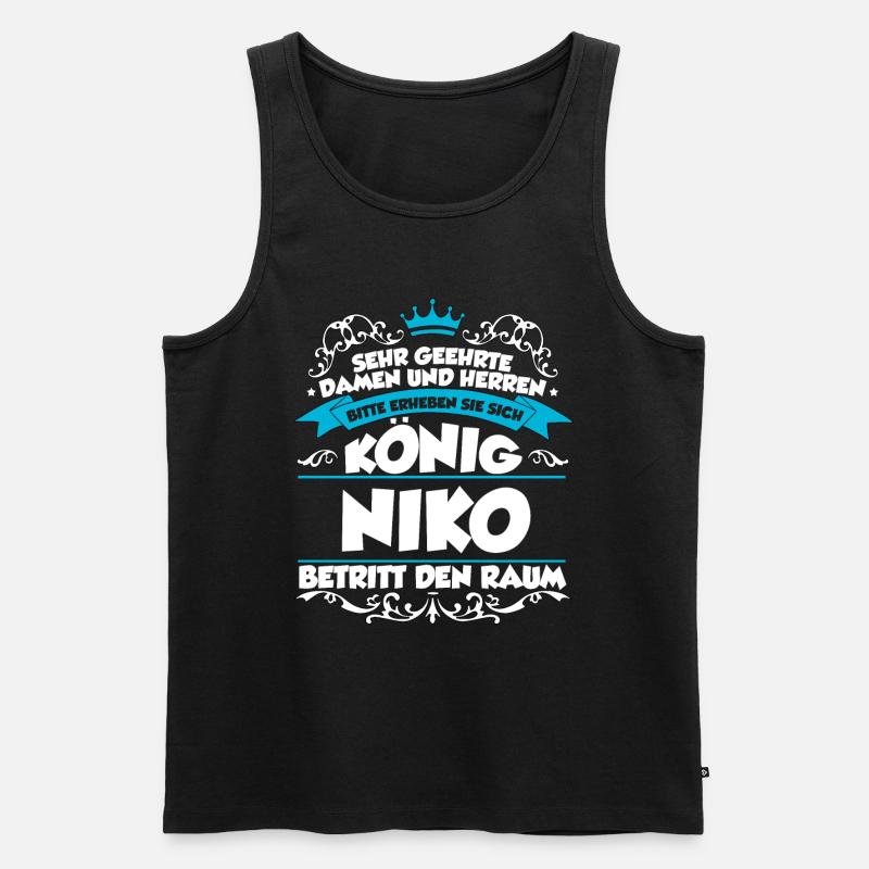 Niko Name Design - Männer Premium Bio Tank Top - Schwarz