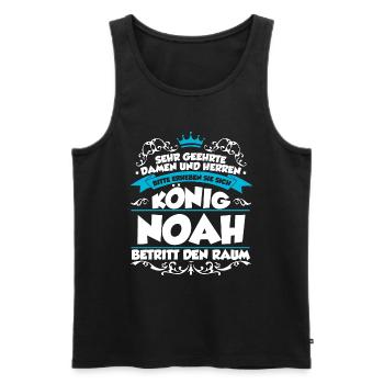 Noah Name Design - Männer Premium Bio Tank Top - Schwarz - Vorne - Michal (187cm)