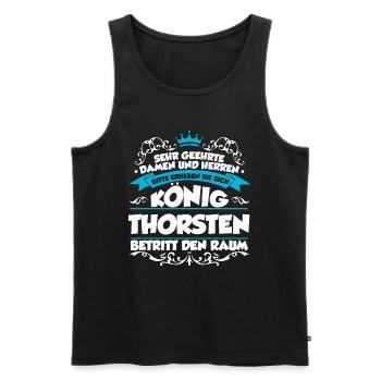 Thorsten Name Design - Männer Premium Bio Tank Top - Schwarz - Vorne - Michal (187cm)
