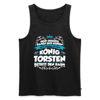Torsten Name Design - Männer Premium Bio Tank Top - Schwarz - Vorne - Michal (187cm)