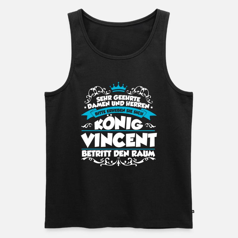 Vincent Name Design - Männer Premium Bio Tank Top - Schwarz