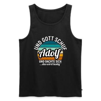 Adrian - Männer Premium Bio Tank Top - Schwarz - Vorne - AI Model Male 178 light (178cm)