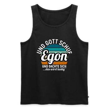 Emil - Männer Premium Bio Tank Top - Schwarz - Vorne - AI Model Male 178 light (178cm)