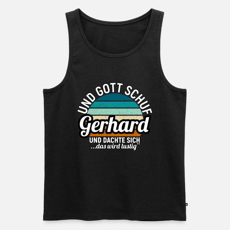 Gerhard - Männer Premium Bio Tank Top - Schwarz