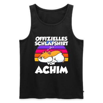 Offizielles Schlafshirt Von Achim - Männer Premium Bio Tank Top - Schwarz - Vorne - Michal (187cm)
