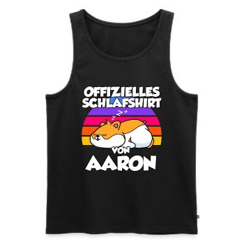 Offizielles Schlafshirt Von Aaron - Männer Premium Bio Tank Top - Schwarz - Vorne - AI Model Male 178 light (178cm)