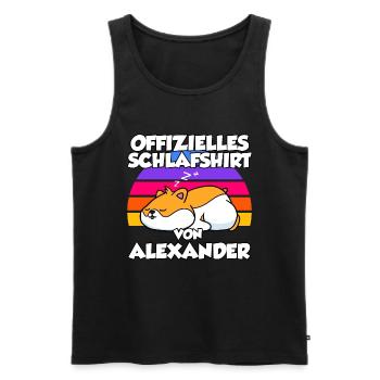 Offizielles Schlafshirt Von Alexander - Männer Premium Bio Tank Top - Schwarz - Vorne - Michal (187cm)
