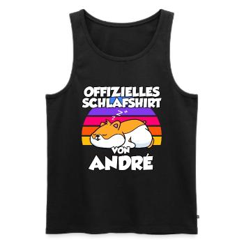 Offizielles Schlafshirt Von André - Männer Premium Bio Tank Top - Schwarz - Vorne - AI Model Male 178 light (178cm)