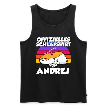 Offizielles Schlafshirt Von Andrej - Männer Premium Bio Tank Top - Schwarz - Vorne - AI Model Male 178 light (178cm)