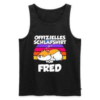 Offizielles Schlafshirt Von Fred - Männer Premium Bio Tank Top - Schwarz - Vorne - Michal (187cm)