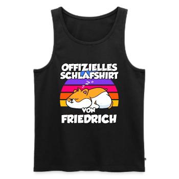 Offizielles Schlafshirt Von Friedrich - Männer Premium Bio Tank Top - Schwarz - Vorne - Michal (187cm)