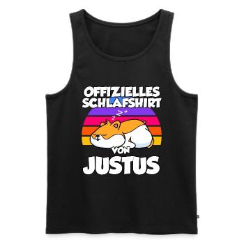 Offizielles Schlafshirt Von Justus - Männer Premium Bio Tank Top - Schwarz - Vorne - AI Model Male 178 light (178cm)