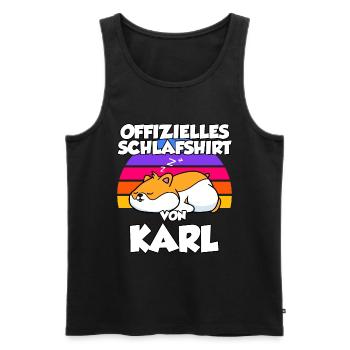 Offizielles Schlafshirt Von Karl - Männer Premium Bio Tank Top - Schwarz - Vorne - Michal (187cm)