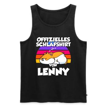 Offizielles Schlafshirt Von Lenny - Männer Premium Bio Tank Top - Schwarz - Vorne - AI Model Male 178 light (178cm)