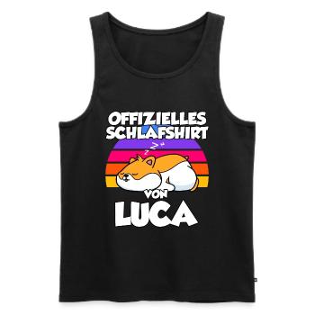 Offizielles Schlafshirt Von Luca - Männer Premium Bio Tank Top - Schwarz - Vorne - AI Model Male 178 light (178cm)