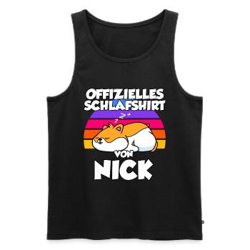 Offizielles Schlafshirt Von Nick - Männer Premium Bio Tank Top - Schwarz - Vorne - Michal (187cm)