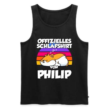Offizielles Schlafshirt Von Philip - Männer Premium Bio Tank Top - Schwarz - Vorne - AI Model Male 178 light (178cm)