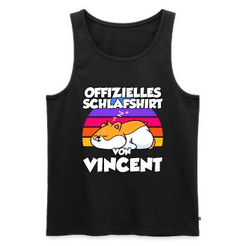 Offizielles Schlafshirt Von Vincent - Männer Premium Bio Tank Top - Schwarz - Vorne - AI Model Male 178 light (178cm)