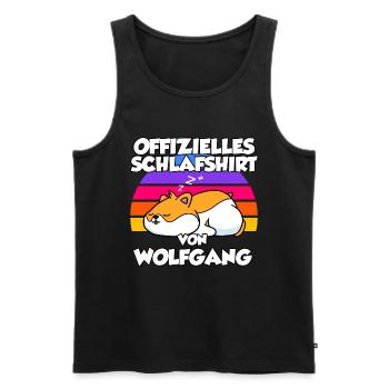 Offizielles Schlafshirt Von Wolfgang - Männer Premium Bio Tank Top - Schwarz - Vorne - Michal (187cm)