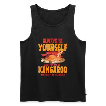 kangourou - Débardeur bio Premium Homme - noir - Devant - Michal (187cm)