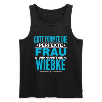 Wiebke Name Design - Men's Premium Organic Tank Top - black - Front - Michal (187cm)