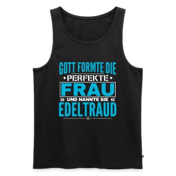 Edeltraud Name Design - Débardeur bio Premium Homme - noir - Devant - Michal (187cm)