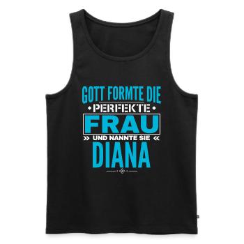 Conception du nom de Diana - Débardeur bio Premium Homme - noir - Devant - AI Model Male 178 light (178cm)