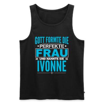 Conception du nom d’Ivonne - Débardeur bio Premium Homme - noir - Devant - Michal (187cm)