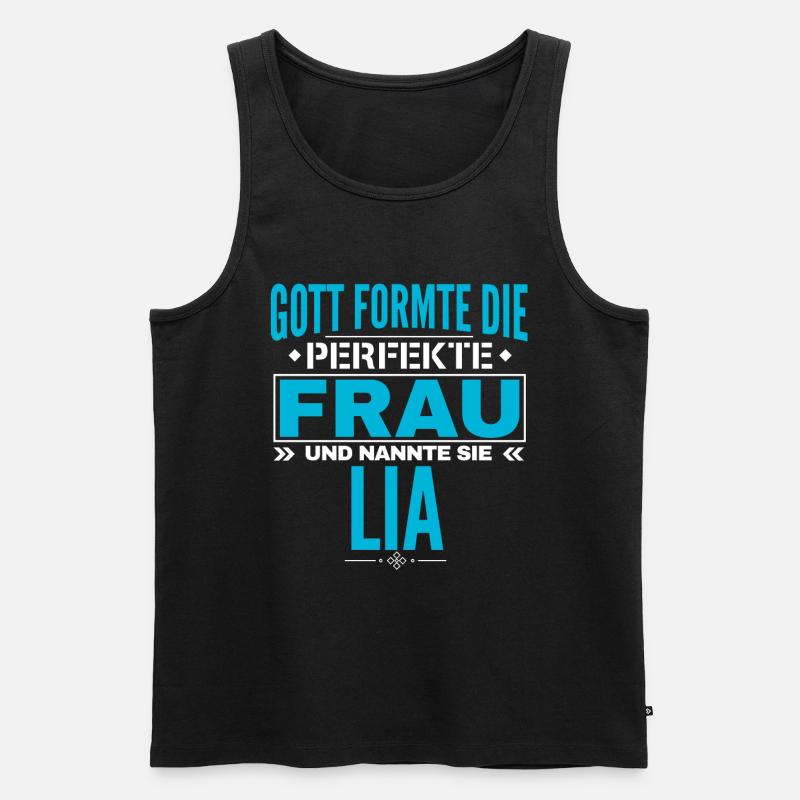 Lia Name Design - Männer Premium Bio Tank Top - Schwarz