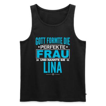 Lina Name Design - Men's Premium Organic Tank Top - black - Front - Michal (187cm)
