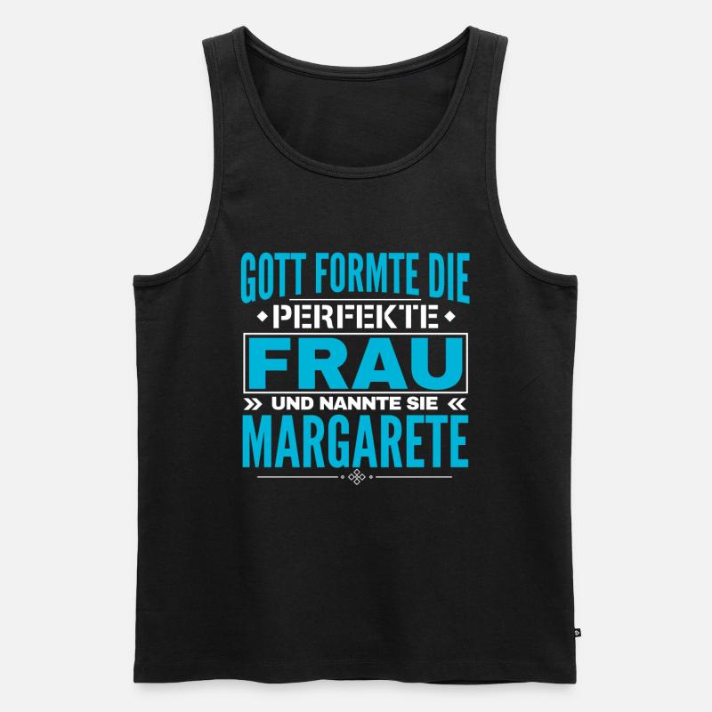 Margarete Name Design - Männer Premium Bio Tank Top - Schwarz
