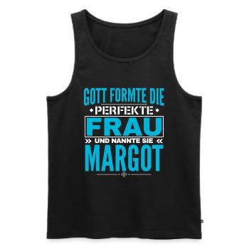 Conception du nom Margot - Débardeur bio Premium Homme - noir - Devant - AI Model Male 178 light (178cm)