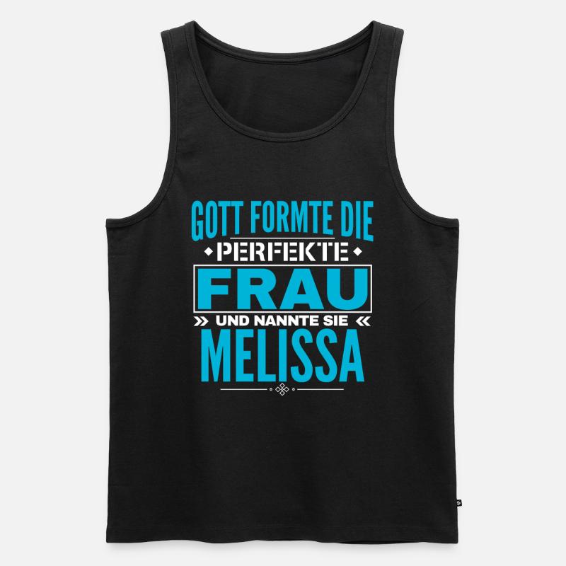 Melissa Name Design - Männer Premium Bio Tank Top - Schwarz