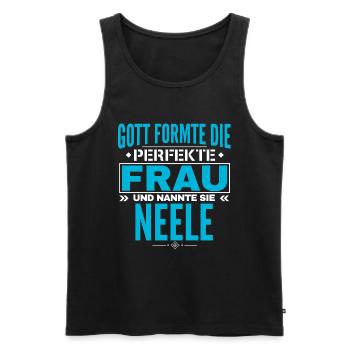Neele Name Design - Männer Premium Bio Tank Top - Schwarz - Vorne - AI Model Male 178 light (178cm)