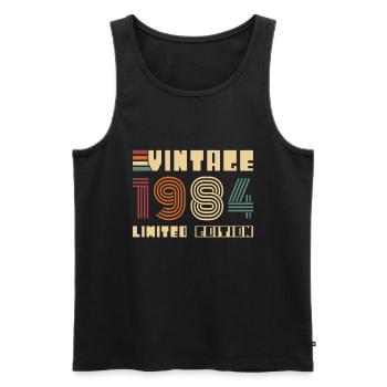 Vinatge 1984 Cadeau d’anniversaire - Débardeur bio Premium Homme - noir - Devant - AI Model Male 178 light (178cm)